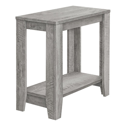 Table d'appoint en bois gris de 22 po avec étagère