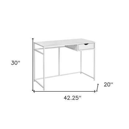 Bureau d'ordinateur blanc de 42 po