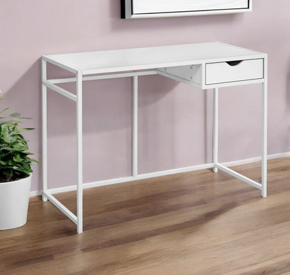 Bureau d'ordinateur blanc de 42 po