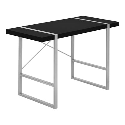 Bureau d'ordinateur noir et argent 49"