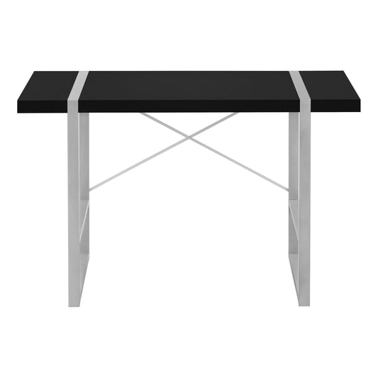 Bureau d'ordinateur noir et argent 49"