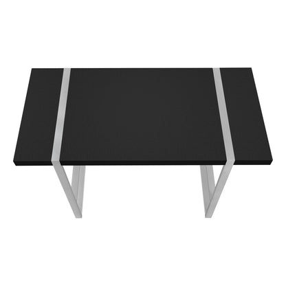 Bureau d'ordinateur noir et argent 49"