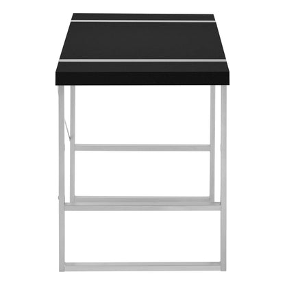 Bureau d'ordinateur noir et argent 49"