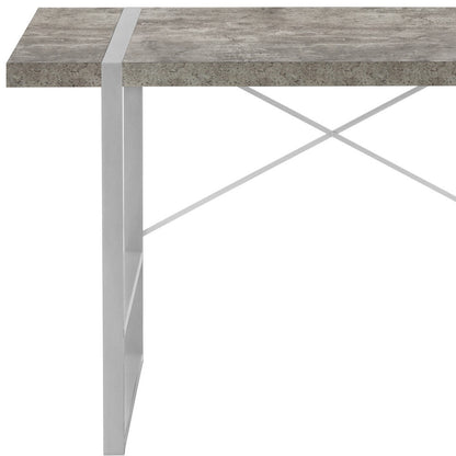 Bureau d'ordinateur gris et argent 49"