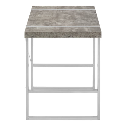 Bureau d'ordinateur gris et argent 49"