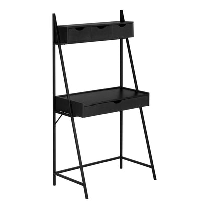 Bureau d'ordinateur noir de 32 po avec quatre tiroirs