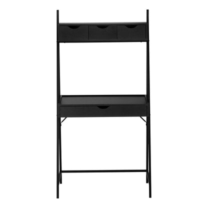 Bureau d'ordinateur noir de 32 po avec quatre tiroirs