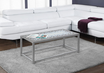 42" Gray Metal Coffee Table