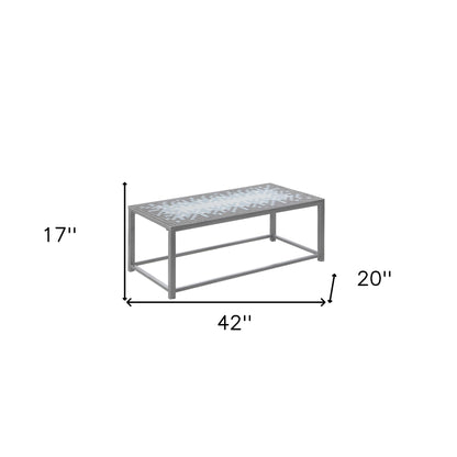 42" Gray Metal Coffee Table