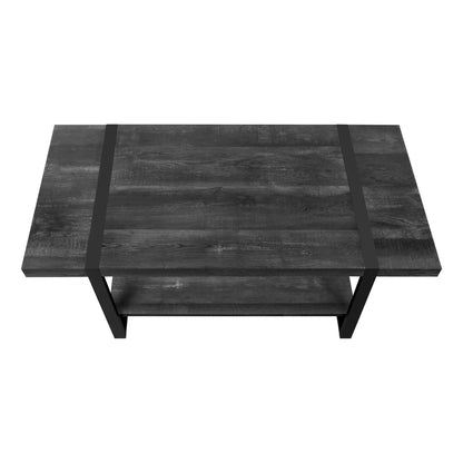 47" Black Coffee Table With Shelf