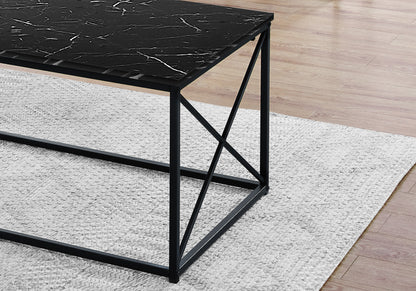 Set of Three 42" Black Metal Coffee Table