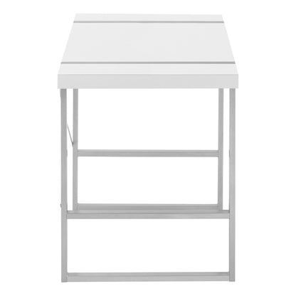 Bureau d'ordinateur blanc et gris de 49 po