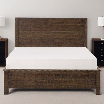 White Solid Wood Queen Bed Frame