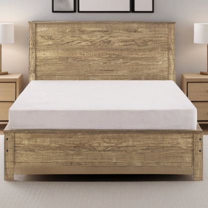 White Solid Wood Queen Bed Frame