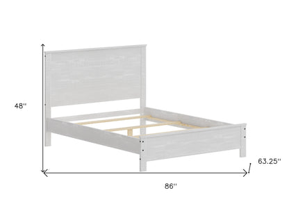 White Solid Wood Queen Bed Frame