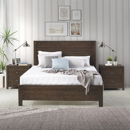 Dark Brown Solid Wood Full Double Bed Frame