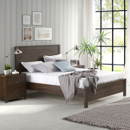 Dark Brown Solid Wood Full Double Bed Frame