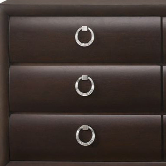 63" Merlot Solid and Manufactured Wood Six Drawer Double Dresser