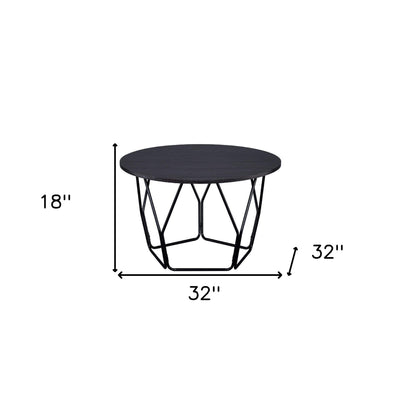 Table basse ronde noire et expresso de 32 po