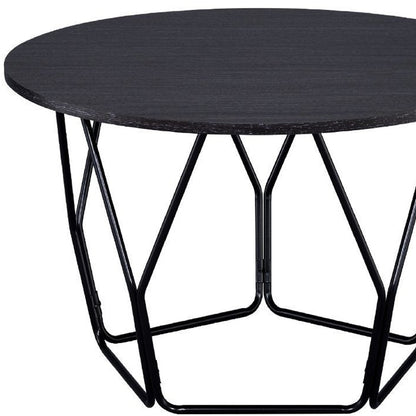 Table basse ronde noire et expresso de 32 po