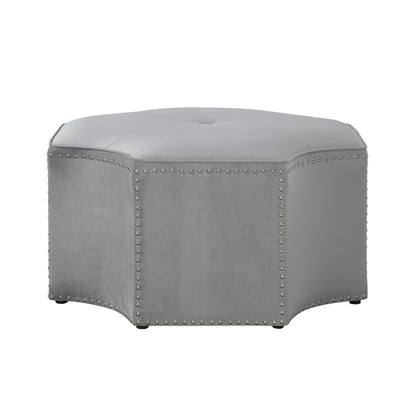 33" Black Velvet Specialty Cocktail Ottoman