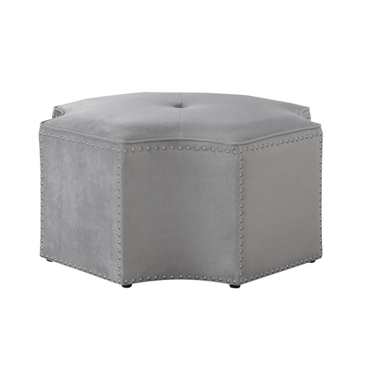 33" Black Velvet Specialty Cocktail Ottoman