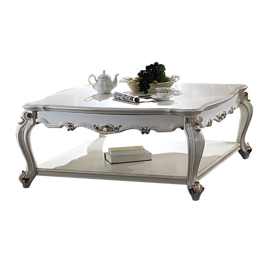 Table basse en bois massif et manufacturé Pearl de 47 po avec étagère