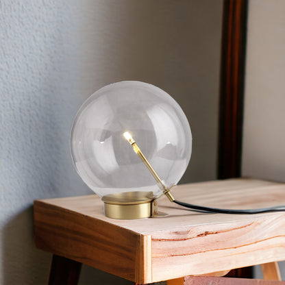 Lampe de table globe en métal et laiton de 11 po