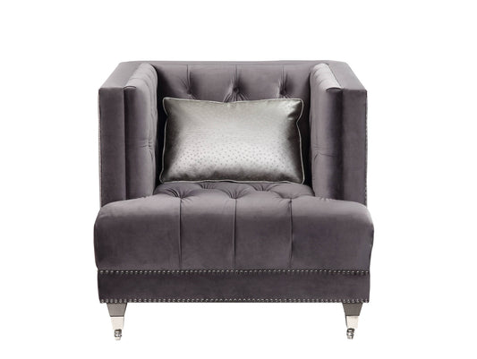 Fauteuil capitonné noir de 38 po