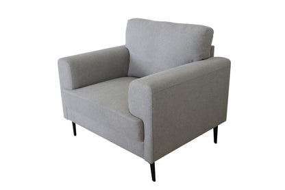 Fauteuil en lin gris clair et noir de 41 po