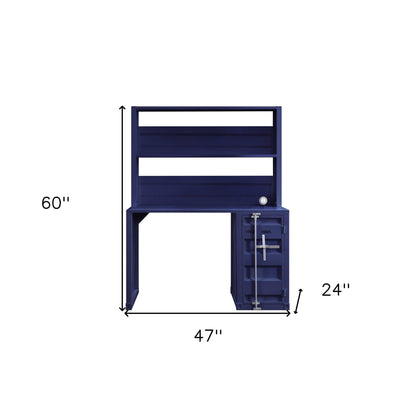 Bureau d'écriture en fer bleu de 47 po