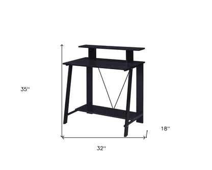 Bureau d'écriture noir de 32 po