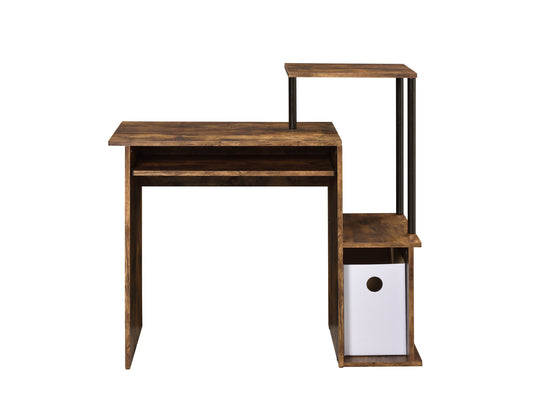 Bureau d'ordinateur marron et noir de 37 po