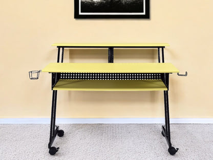 Bureau d'ordinateur jaune et noir de 47 po