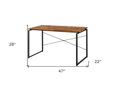 Bureau d'écriture brun et noir de 47 po