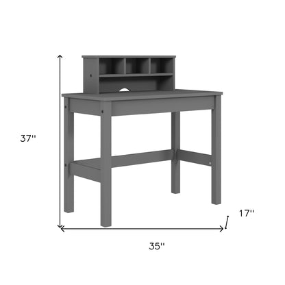 Bureau d'écriture gris de 35 po