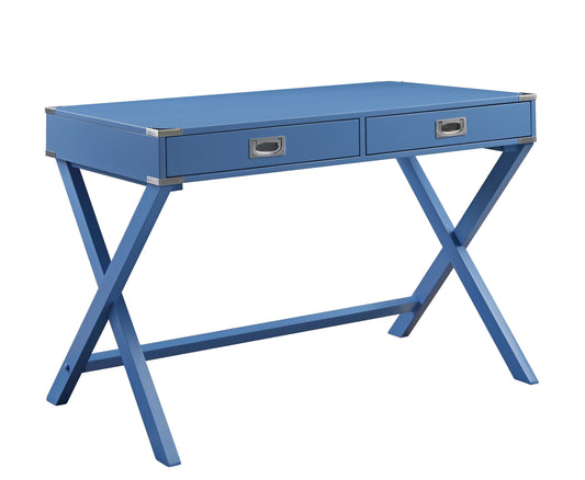 Bureau bleu de 42 po avec deux tiroirs