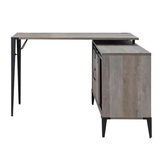 48" Gray and Black L Shape Writing Desk