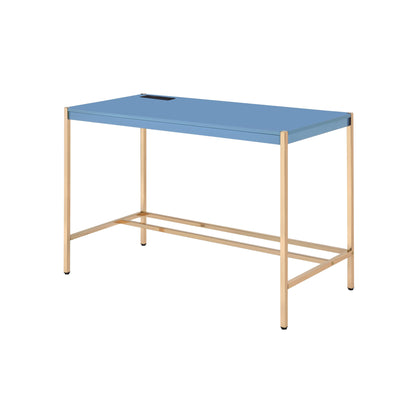 42" Navy Blue and Gold Writing Desk