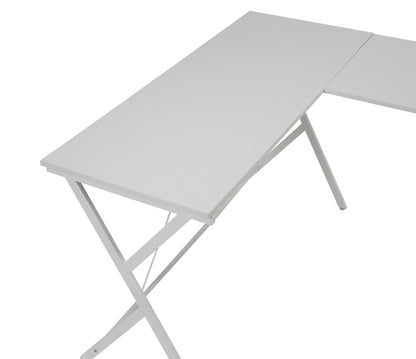 Bureau d'ordinateur en L blanc de 62 po