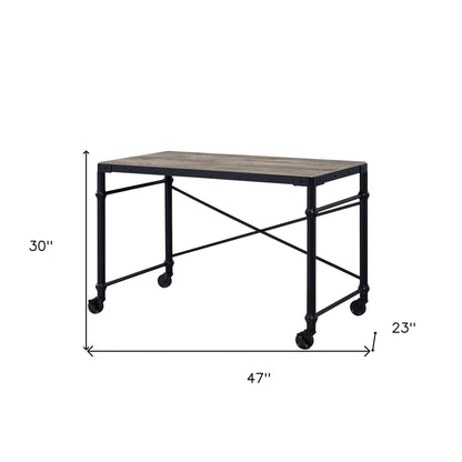 Bureau d'écriture brun et noir de 47 po