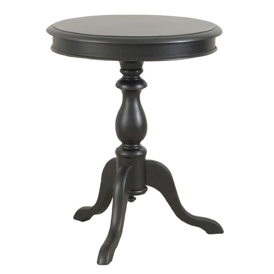 Table d'appoint ronde en bois manufacturé noir de 25 po