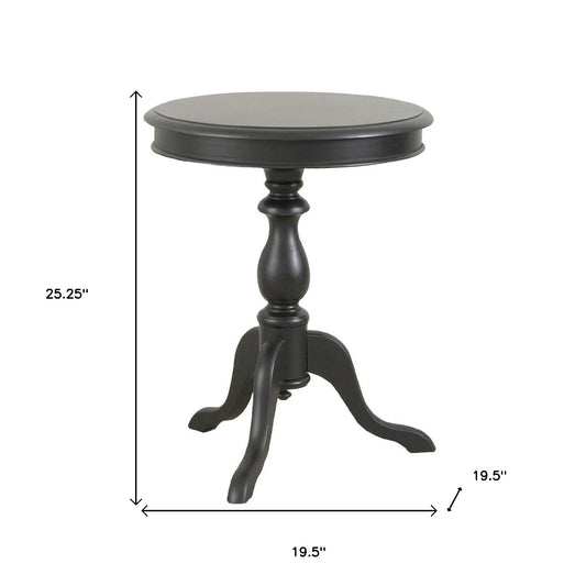 Table d'appoint ronde en bois manufacturé noir de 25 po