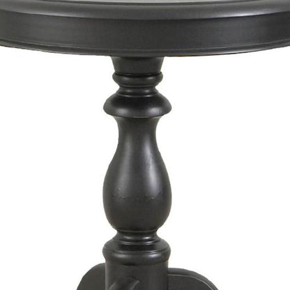 Table d'appoint ronde en bois manufacturé noir de 25 po