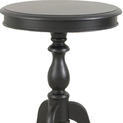 Table d'appoint ronde en bois manufacturé noir de 25 po