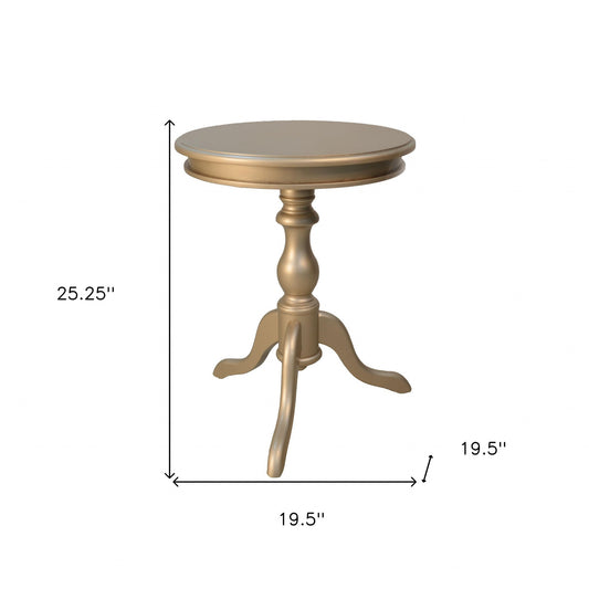 25" Champagne Wood Round End Table