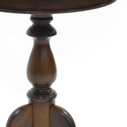 25" Dark Brown Manufactured Wood Round End Table