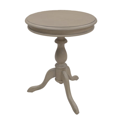 Table d'appoint ronde en bois manufacturé gris taupe de 25 po