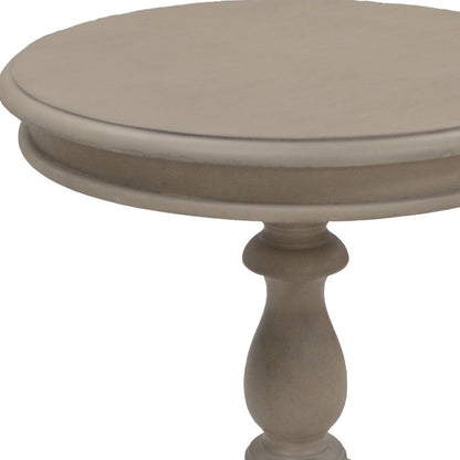 Table d'appoint ronde en bois manufacturé gris taupe de 25 po