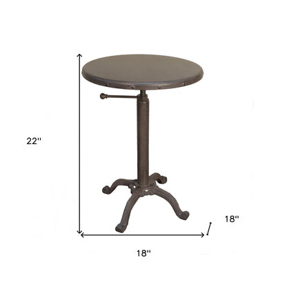 Table d'appoint ronde en fer industriel et industriel de 22 po